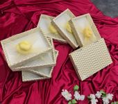 SATYAM KRAFT 8 Pcs Multipurpose Decorative Golden Color Folding Paper Box Net Rectangle Cardboard Box DIY Box for Gift Hamper, Diwali Gifting, Wedding Boxes and Decoration Purpose (Rectangular)