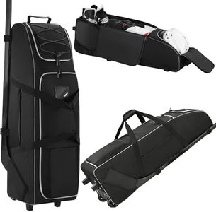 JMIANeodark 41-Inch Hockey Bag with Wheels, Large Ice Hockey Duffel Travel Bag for Equipment & Gear, 2 Sticks Field Hockey Bag with Separate Shoe Compartment (Black)