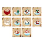 100yellow® Beautiful Acrylic Christmas Ornament with Rope for Christmas Tree Decorations| 10 Piece