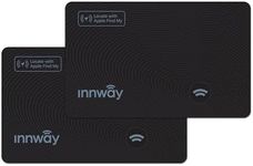 INNWAY Card Find My Twin Pack MFi Certified Ultra Thin, Rechargeable Bluetooth Tracker, IP67 Waterproof – Keys, Wallet, Luggage Finder (iOS Only)