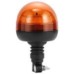 D-TECH LED Strobe Warning Beacon Lamp Rotating Flashing Beacon light for agricultural machines, commercial vehicle, school bus, tractor, excavators, truck(Flexible Pipe Mounting)