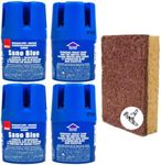 SANO Blue Water Toilet Bowl Cleaner Long Lasting Air Freshener WC Tablet - Cleans, Perfumes, Hygienic, Leaves Water Sparkling Blue, Up to 900 Flushes + Coconut Multipurpose Cleaning Sponge (Pack of 4)