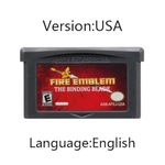 GBA Game Cartridge Fire Emblem Series 32-Bit Video Game Console Card The Sacred Stones Sword of Seals Binding Blade for GBA NDS-Binding Blade USA