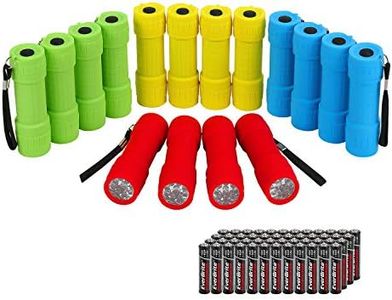 EverBrite 16-Pack Mini LED Flashlight Set - Assorted 4 Colors, 48 AAA Batteries Included, for Hurricane Supplies Party Favors, Kids Gift, Camping, Hiking etc