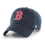 47 Brand Men's MLB Boston Sox Home Clean Up Cap (Red, Navy, One-Size)