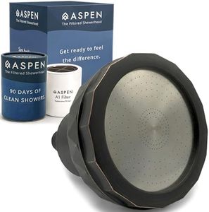 Aspen Filtered Shower Head for Healthy Hair & Skin | Removes Chlorine, Hard Water & Heavy Metals | High Pressure Shower Head with Filter | Water Softener | KDF-55