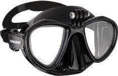 CRESSI Metis Action Cam Mask Black/Black - Unisex Reduced Volume Dive Mask with Action Cam Mount, Black/Black, One Size