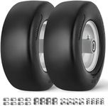 RONPOW 13x5.00-6 Flat Free Lawn Mower Tire, Zero Turn Mower Front Tires, 13x5x6 Solid Mower Wheel for Residential and Commercial, 3/4" & 5/8" Bearing, 3.25"-5.9" Center Hub, 2Pack Gray, 500Lbs