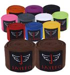 Jayefo Sports Hand Wraps 180 Inches Inner Boxing Gloves Martial Arts Wraps for Men & Women Boxing MMA Kickboxing Muay Thai - Pair (Brown)