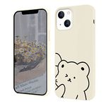JOYLAND Couple Cases Compatible with iPhone 13, Cute Black Bear Pattern Matching Phone Case, Ultra Slim Silicone Protective Cover with Anti-Scratch Microfiber Lining for iPhone 13, 6.1 Inch