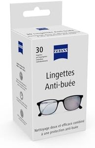Zeiss Lot de 30 lingettes antibuée pour objectif – Emballage individuel pour appareil photo, chiffon de nettoyage pour lunettes – Lingettes anti-buée pré-humidifiées pour les voyages