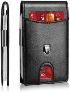 Gostwo Slim Wallet for Men Minimalist Front Pocket Bifold Wallet ID Window Card Case with Money Clip Thin Credit Card Holder