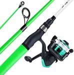 Sougayilang Fishing Pole - Fishing Rod and Reel Combo - Kids Fishing Starter Kit - 2Pc Fishing Rod with Pre-spooled Spinning Reel Combo-Green-6ft