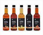 GOOD&MOORE Combo of 5 | Roasted Hazelnut, Irish, Vanilla, Caramel, Cinnamon | For Coffee, Milkshake, Frappe, Cold-coffee, Pancakes and more | Concentrated Syrup | Premium Syrup | (750ml x 5)