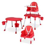 LuvLap 4 in 1 Convertible Baby High Chair Red