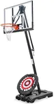 IE Sports Portable Basketball Hoop w/ 44" Backboard & Rebounder, 7.5-10 Ft Adjustable Height - Outdoor Basketball Equipment for Backyard, Driveway, and Garage