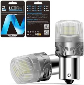 NOVSIGHT 1156 LED Bulbs White, Extremely Bright 7506 BA15S P21W Back Up Reverse Light Bulbs Error Free 1141 1003 LED Bulbs for Backup Reverse Parking Tail DRL Turn Signal Lights, Pack of 2