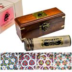 SAILOR'S ART Handmade Brass Kaleidoscope with Wooden Box - Vintage Look - Antique Finish - Kaleidoscope for Kids Friends Family Children - 3D Mirror Lens (Style 1)