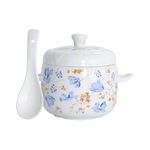 KICHOUSE 1 Set Ceramic Bird's Nest Stew Pot Ceramic Clay Ceramic Stew Pan Ceramic Cooking Pot Soup Bowls with Handles Japanese Soup Bowl Egg Custard Cups Stew Pots Stove Ceramics Waterproof