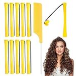 PuraQuot 20PCS Plastic Perming Rods Hair Perm Rods Cold Wave Rods Hair Curling Rollers with Pointed Tail Comb for Beautiful and Fluffy Curly Hair