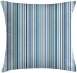 Ambesonne Striped Throw Pillow Cushion Cover, Blue Purple Teal Aqua Lavender Colored Vertical Stripes Geometric Abstract Vintage, Decorative Square Accent Pillow Case, 18" X 18", Soft Turquoise