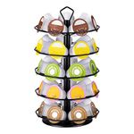 FlagShip for Keurig Pod Holder K cup Carousel Coffee Pod Holder Stand Black Metal 5 Tier 35 Pods