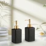 The Better Home Ceramic Soap Dispenser 350ML (2Pcs) Soap Dispenser for Bathroom | Soap Dispenser Set | Soap Dispenser for Kitchen | Hand Soap Dispenser | Soap Dispenser for Wash Basin