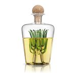 Final Touch Agave Tequila Decanter - 850ml Handmade Bottle with Natural Cork Stopper and Wide Spout for Smooth Pouring - Inspired by Agave Plant for Tequila Serving (TQ5301)