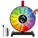Hooomyai 12" Tabletop Prize Wheel Spinner with Stand 12 Slots Spinning Prize Wheel Editable Wheel Game Spinner with Dry Erase Markers & Eraser for Fortune Spin Game Tradeshow Carnival