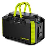 MARBERO Portable Power Station 150Wh Camping Solar Generator Laptop Charger Power Bank with AC Outlet 110V 150W Peak with 4*USB, 4*DC Ports, LED Flashlights for CPAP Home Camping Hurricane Emergency