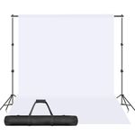 HomeArt White Screen Backdrop with Stand, 8FT X 9FT Wide White Screen Backdrop with 9 FT x 9 FT Wide Photo Backdrop Stand, Kit Include Carry Bag