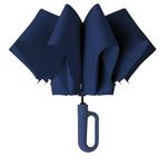 Zemic UV Umbrella with Novelty Carabiner Handle, Travel Umbrellas for Rain and Sun Windproof Compact, Automatic Open Close, 8 Ribs, Portable Umbrella for Men and Women (Navyblue)