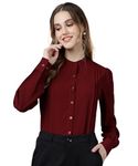 Sharma Group Women's Relaxed Fit Solid Cotton Blend Shirts