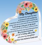 TTOVEN Daughter Gifts Daughter Birthday Gifts Daughter Gifts from Mum Dad Mothers Day Gifts for Daughter Graduation Gifts for Daughter Beautiful Heart-shaped Acrylic Plaque