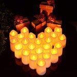 LUNSY Tea Lights, 24 Pack Flameless LED Tea Light Candles Realistic Flickering Battery Operated Tea Lights Electric Fake Candles for Birthday Party Weding Christmas Decorations in Warm White