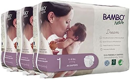 Bambo Nature Premium Baby Diapers (SIZES 0 TO 6 AVAILABLE), Size 1, 108 Count