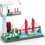 APOSTROPHE Games San Francisco Skyline Building Block Set (459 Pieces) Features Golden Gate Bridge and More - Architecture Model for Kids and Adults