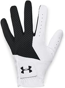 Under Armour Mens 2022 UA Medal Synthetic Golf Glove - Black/White - M