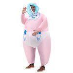 Arokibui Pink Inflatable Baby Costume Funny Boys Giant Blow up Costume for Adult Cosplay Party Halloween Costume Festival Costume Plus Size