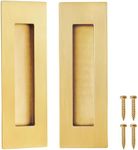 Cozy Tower 6 Inch Recessed Finger Pulls for Pocket Door Sliding Door, Closet Door Pulls Barn Door Handles Brushed Gold Stainless Steel Hardware (2 Pack)