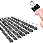 Medium Binder Clips 1 Inch Black 72 PCS, Binder Clips 25mm 1 Inch for Teacher School Office and Business