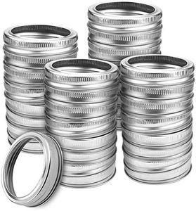 Tecmisse 40 Pieces Regular Mouth Mason Jar Replacement Rings, 70mm Silver Mason Storage Split-Type Lids Canning Jar Bands Leak Proof and Secure Mason Jar Caps