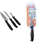 Kitchen Devils S8603017 Control Starter Set, Stainless Steel, Black, 3 PCE & S8603000 Control Vegetable Knife, 10 cm, Multi-Colour