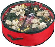 Ram® Premium Luxury Red Christmas Xmas Wreath Storage Bag Decoration Case With Clear Zip