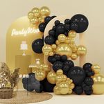 PartyWoo Black and Gold Balloons, 1