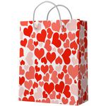 VAAIMAI Handmade Heartin Paper Bags - 20 Pack, 8X12X3 Inch, Gift Bags Bulk with Handles, Heartin Valentines Day Bags, Retail Size Paper Bags with Handles for Small Business, Party Supplies, Christmas