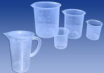 Widely Pure Measuring jug 1000ml and Plastic Science Beakers Set 500ml, 250ml, 100ml, 50ml Measuring beakers for Laboratory