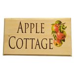 Personalised Apple Cottage Sign, House Name or Number Sign, Outdoor House Orchard Plaque Large (25 x 13cm)