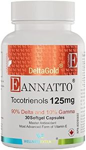 Eannatto Tocotrienols Vitamin E Supplements Tocopherol Free, Supports Immune Health, Non-GMO, Gluten Free & Antioxidant (125MG 30 Softgels)