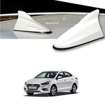 Oshotto Car Shark Fin Roof Antenna Car Antenna Radio FM/AM Car Decorate Compatible with Hyundai Verna - (White)